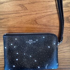 Coach Black Wristlet with Star Design